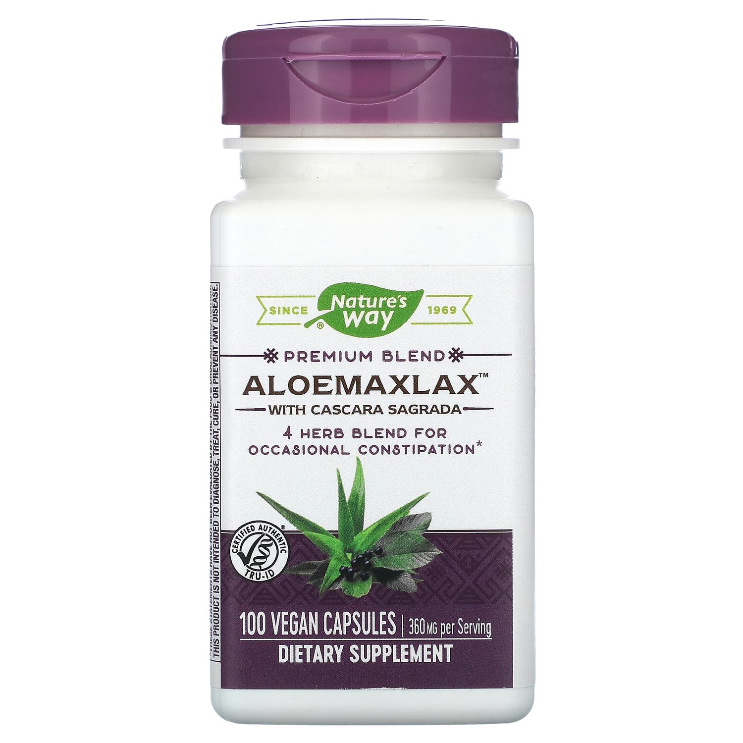 

Nature's Way AloeMaxLax with Cascara Sagrada 100 Vegetarian Capsules