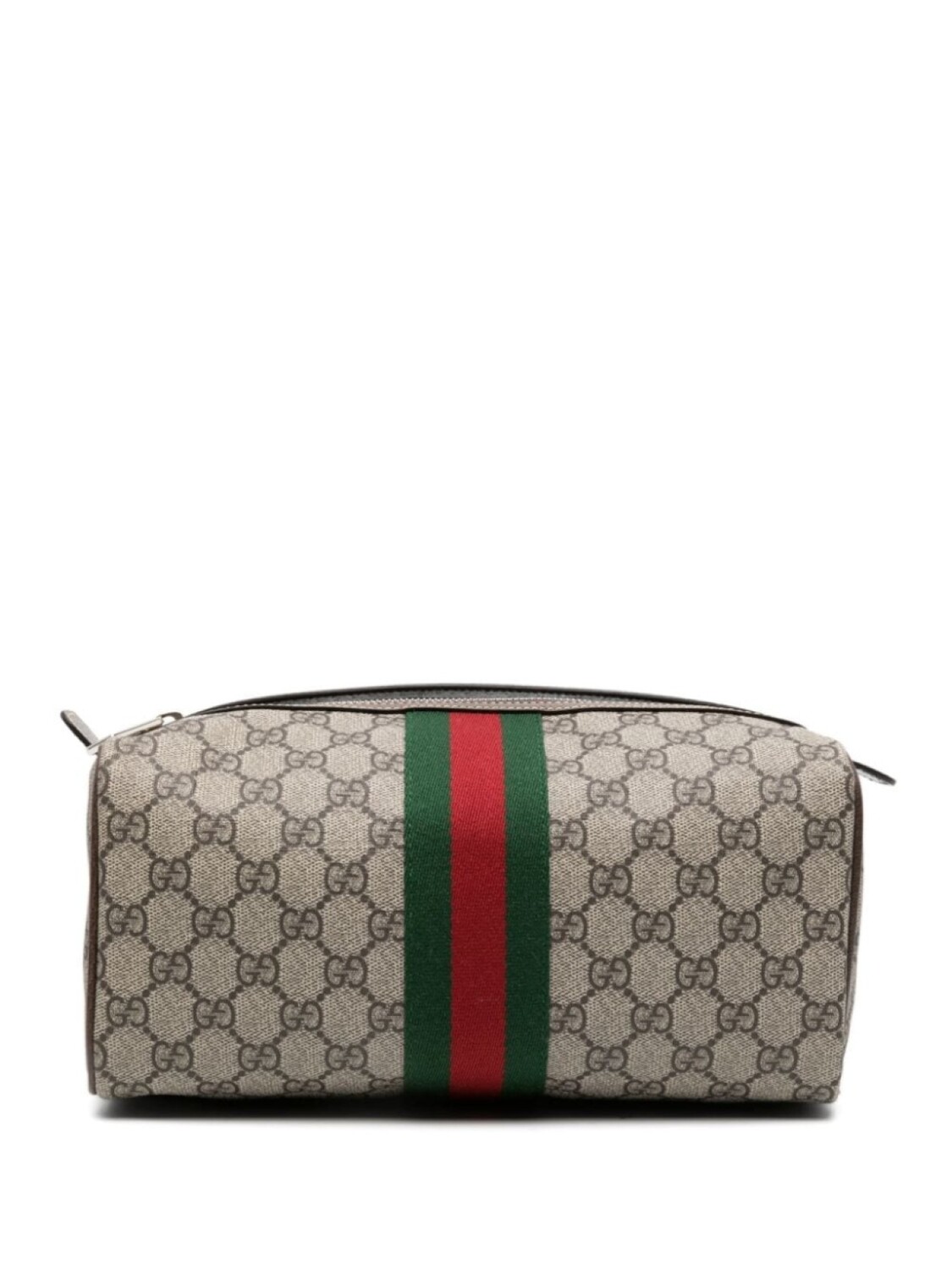 

Gucci Interlocking G-logo stripe-detailing wash bag, коричневый