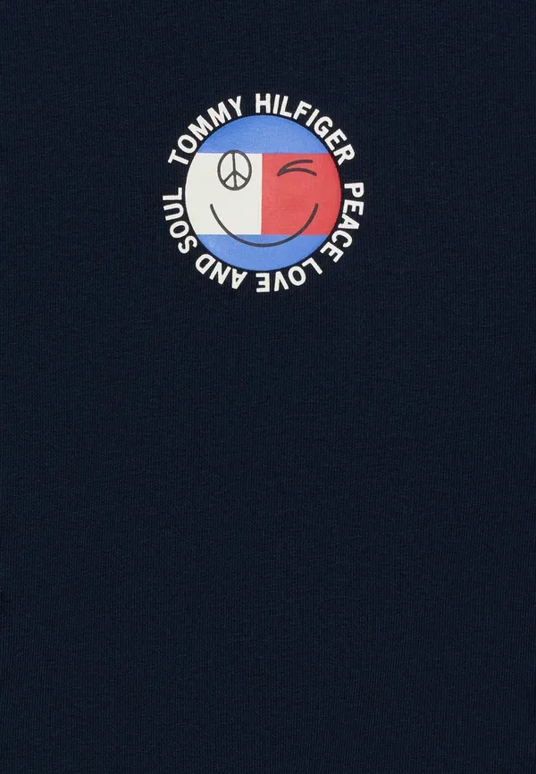 Толстовка Tommy Hilfiger Adaptive smiley flag logo terry sweatshirt, темно-синий — фото 4