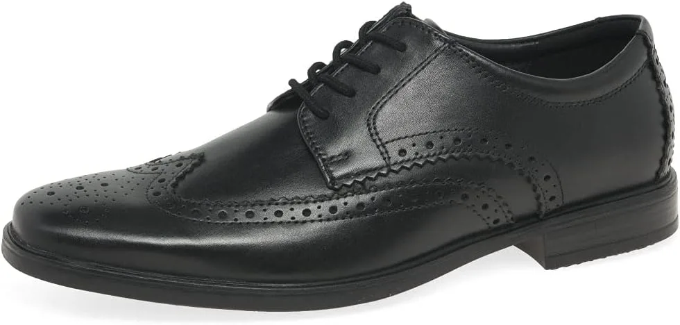 Мужские кожаные классические туфли Clarks Howard Wing, черный/черный