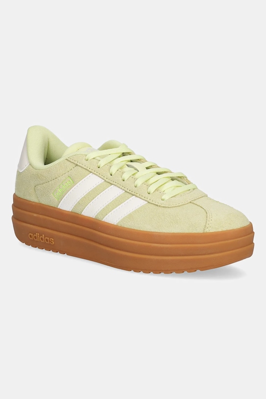 Замшевые кроссовки VL Court Bold Adidas, зеленый