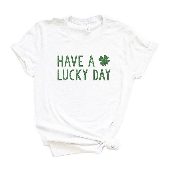 

Футболка с принтом "Have a lucky day clover" Simply Sage Market, White, Белый, Футболка с принтом "Have a lucky day clover" Simply Sage Market, White