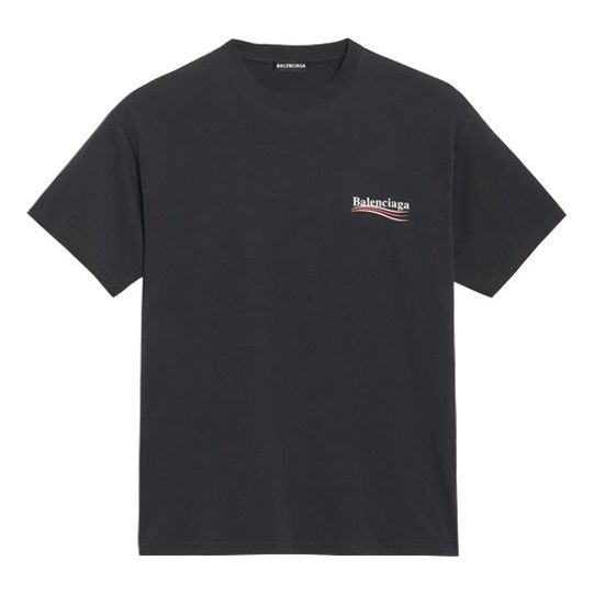 

Футболка men's printing version short sleeve black Balenciaga, черный