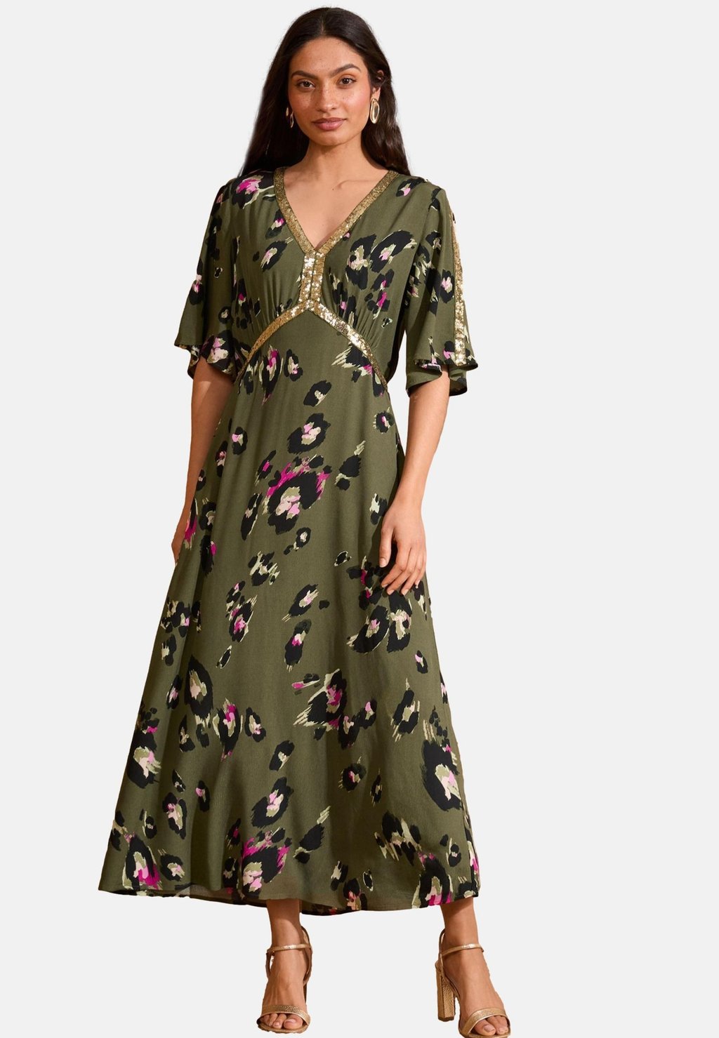 

Повседневное платье REGULAR FIT - SEQUIN SLEEVE MIDI Love & Roses, зеленый