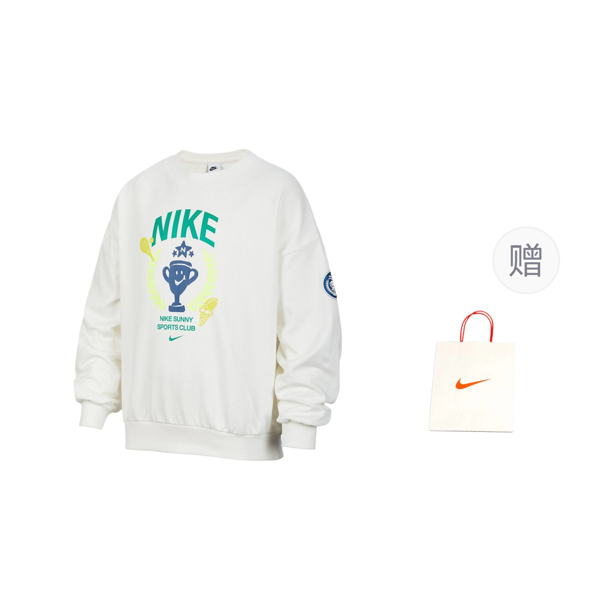 

Nike Толстовка белая подростковая