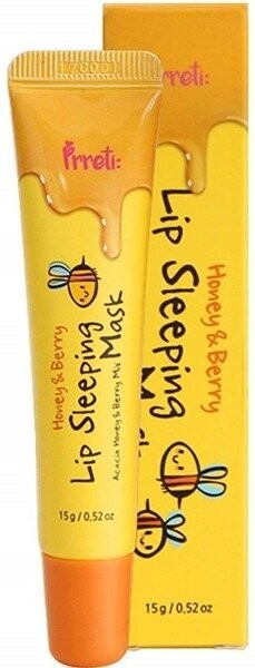 

PRRETI Lip Sleeping Mask ночная маска для губ Мед и черника 15г Inna Marka