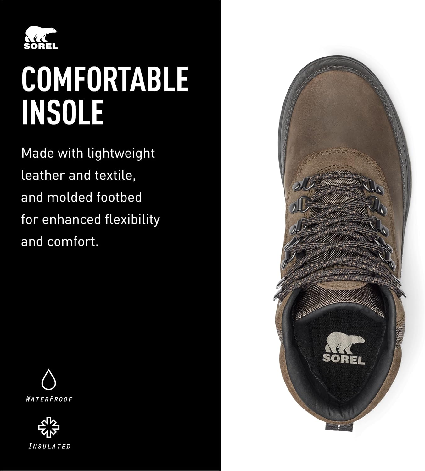 Мужские водонепроницаемые ботинки Sorel Ankeny II Hiker, Major/Wet Sand — фото 4