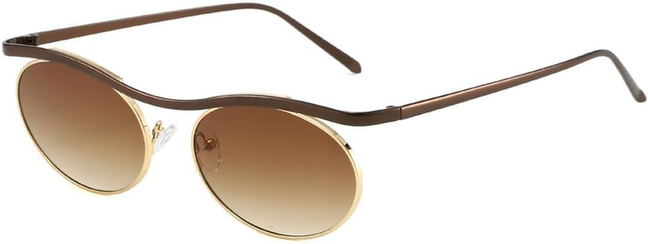 

Солнцезащитные очки UV400 с защитой от УФ-излучения - овальные, в стиле металлик-панк, с градиентным переходом цвета, подходят для женщин и мужчин, для бега и занятий спортом на открытом воздухе UYPTK, Light Tea