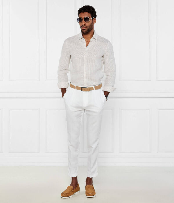 Льняная рубашка Slim fit Calvin Klein, желтый — фото 2
