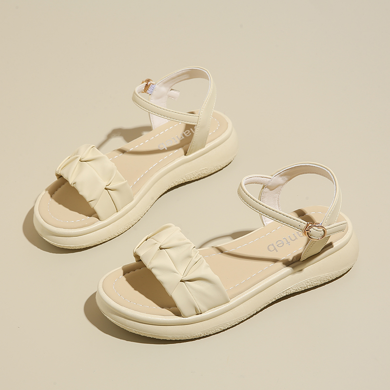 REIHUNG Женские сандалии на одной застежке бежевые, цвет Beige — фото 3