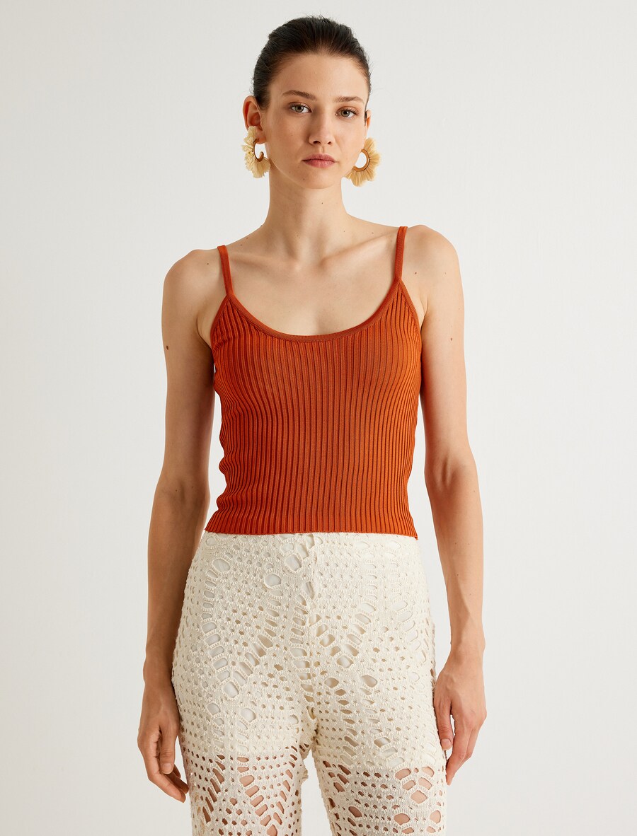 

Вязаный топ Koton Knitted Top, цвет mandarine