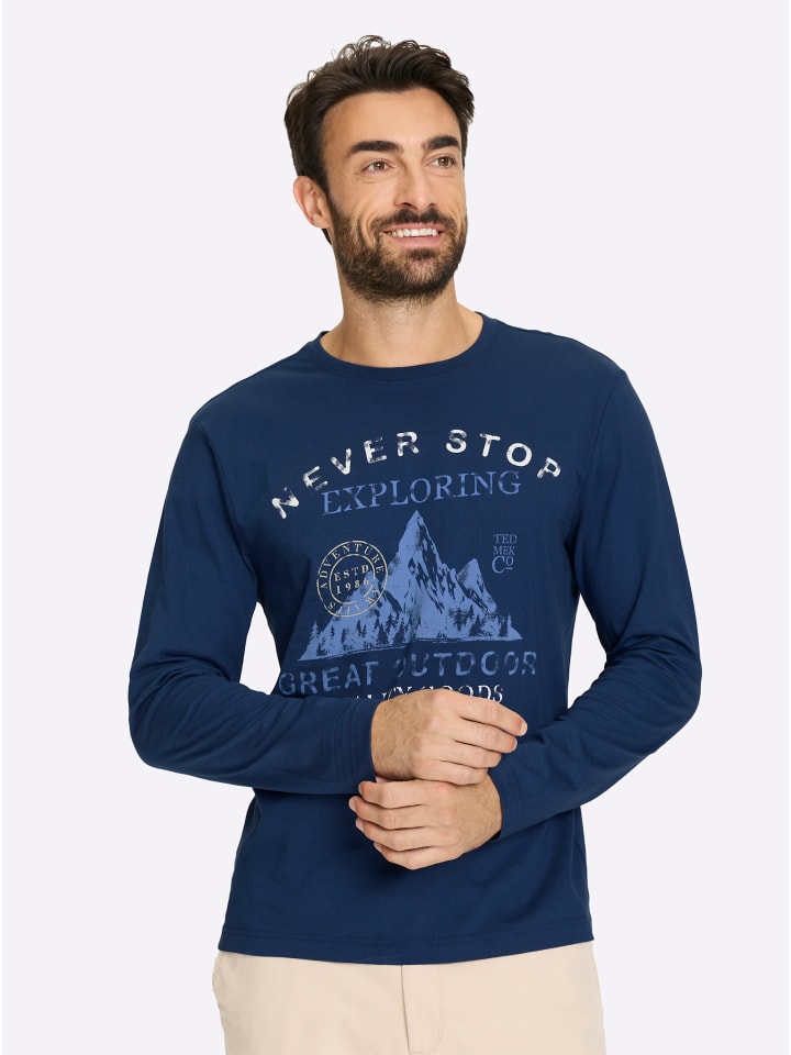 

Рубашка с длинными рукавами темно-синего цвета с принтом WITT WEIDEN