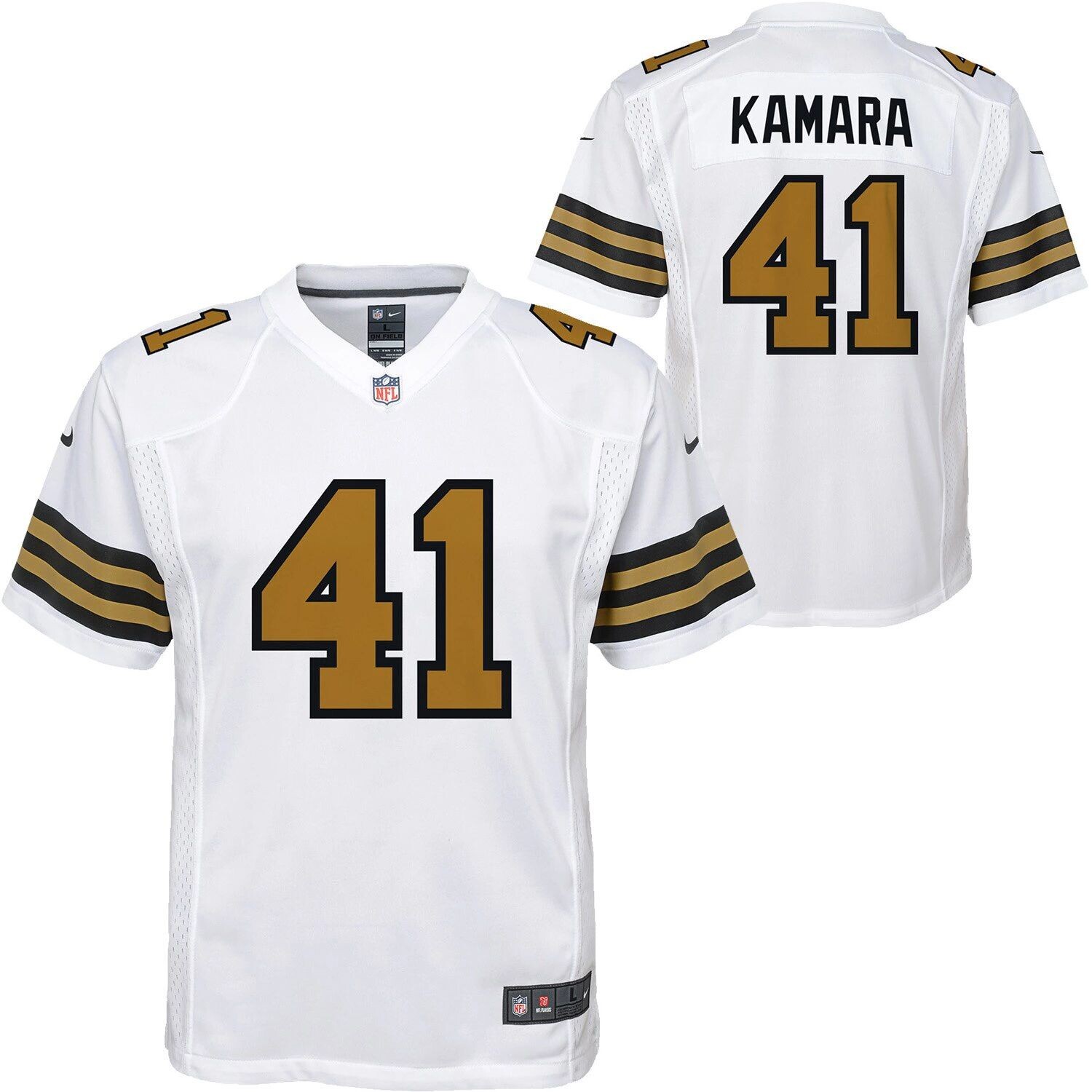 

Молодежный белый джерси Nike Alvin Kamara New Orleans Saints Color Rush Player Game Nike