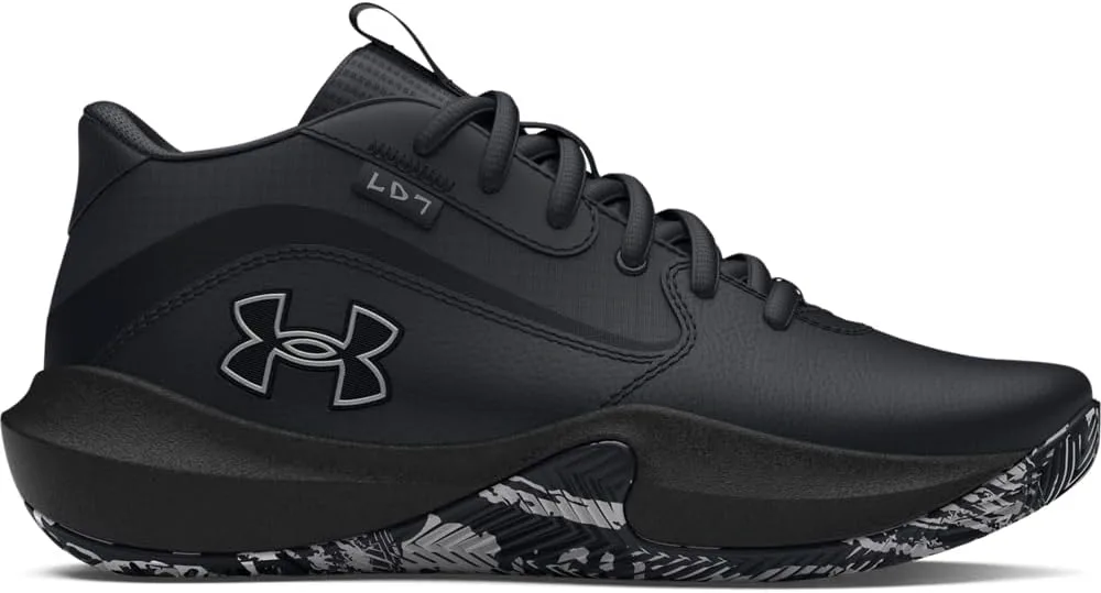 Баскетбольные кроссовки Under Armour для детей школьного возраста Lockdown 7, черный/металлик серебристый — фото 2