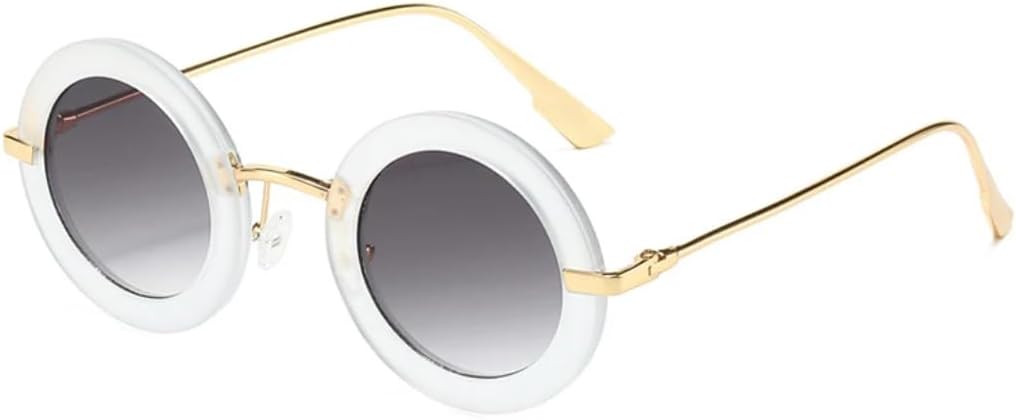 

Ретро маленькие круглые женские солнцезащитные очки, модные, с градиентным переходом цвета, защита от УФ-излучения UV400, мужские, в стиле панк, матовые TYUVIVO, Matte Clear Gray