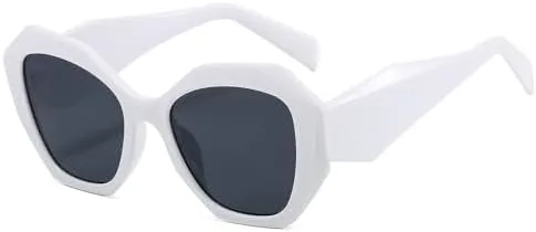 

Квадратные солнцезащитные очки большого размера 2027 года для женщин, винтажные солнцезащитные очки для мужчин и женщин с защитой от УФ-излучения UV400 MTZJH, White