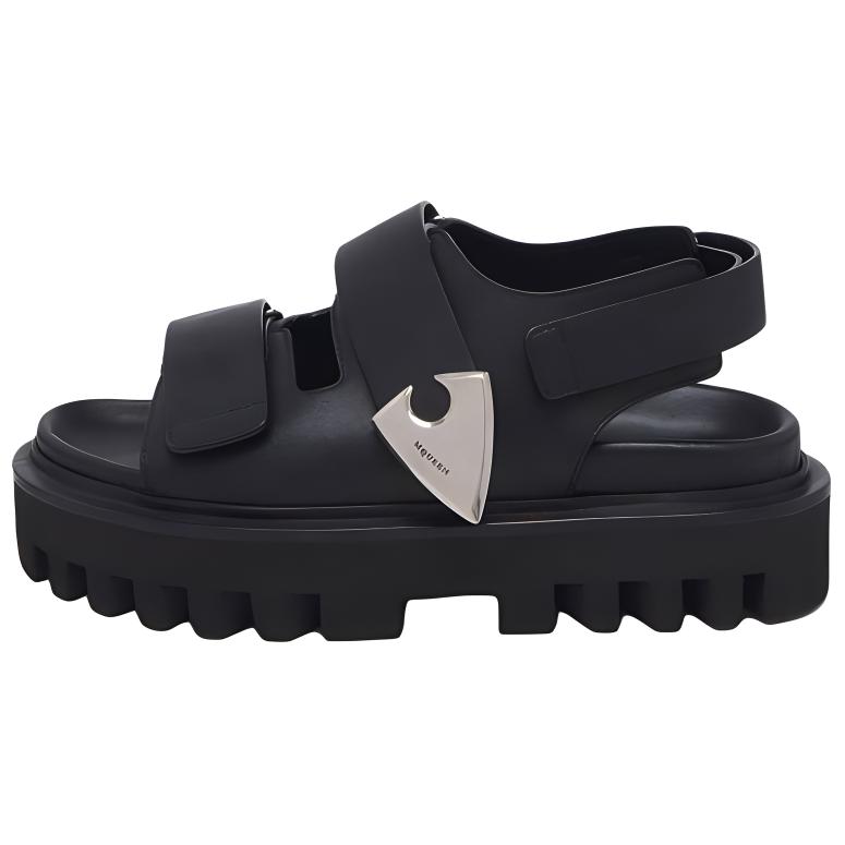 Alexander McQueen Сандалии Parachute One Strap 5 см, женские, черные
