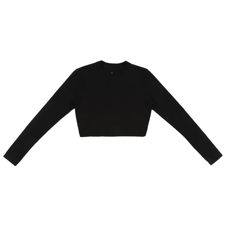 Укороченный трикотажный топ Nike NSW Chill Knit Slim с длинными рукавами, цвет «черный»