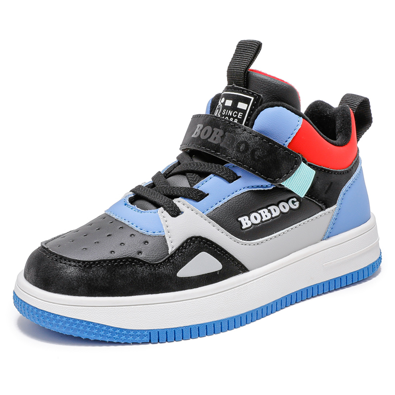 

Амортизирующие устойчивые к истиранию легкие водонепроницаемые нескользящие кроссовки для скейтбординга kids' BOBDOG, HEB-121 черный синий[High-Top Thin Cotton]