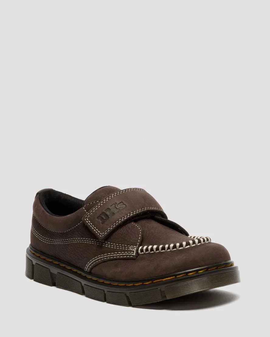 Детские туфли Raffe Strap с ремешком из зернистой нубуковой кожи Dr Martens, коричневый