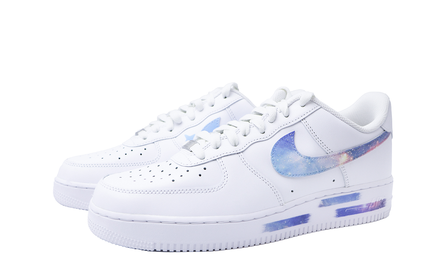 Кроссовки Nike Air Force 1 Low мужские бело-сине-фиолетовые — фото 3