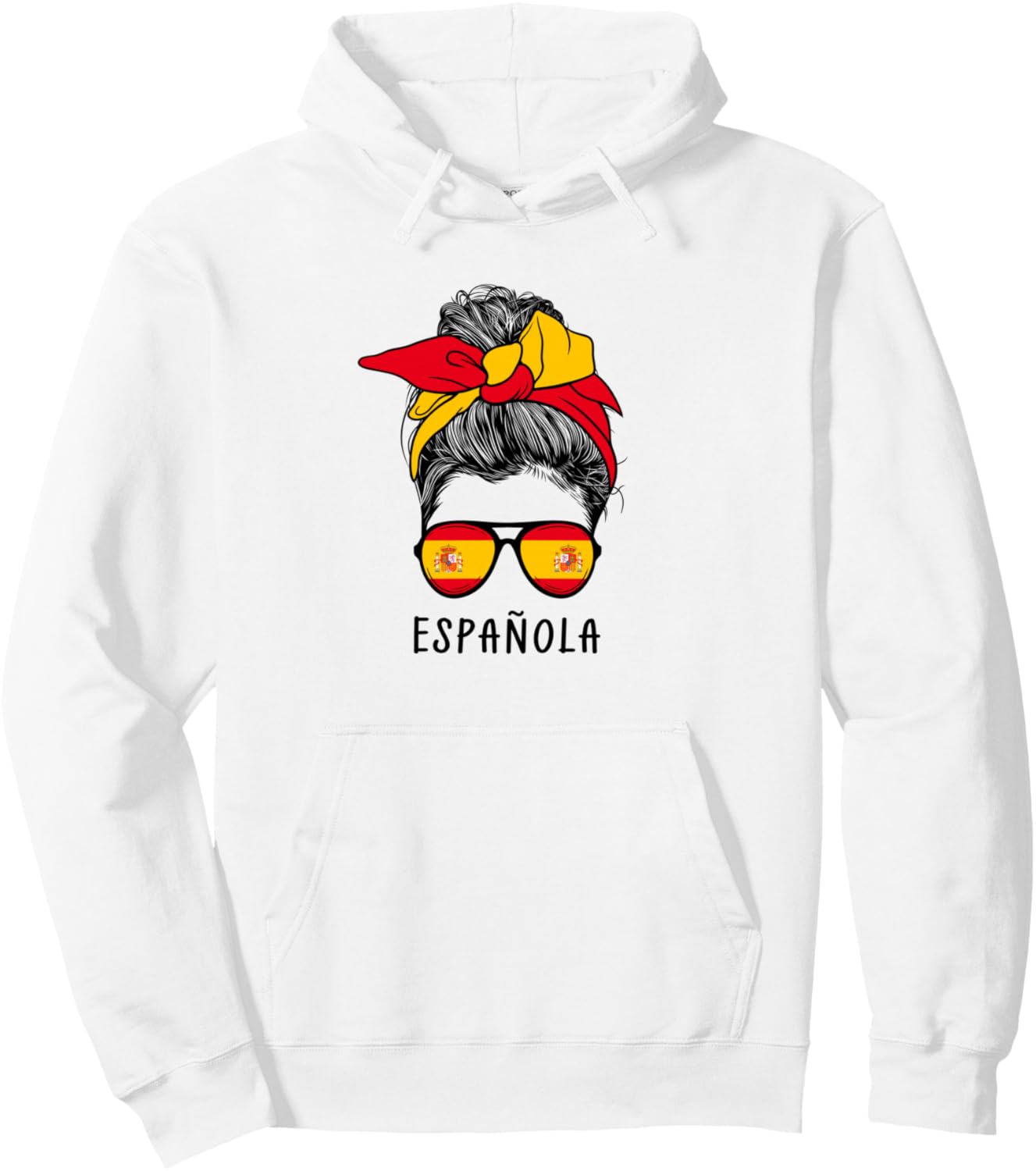 

Испанская девушка Espaola, испанское наследие, флаг Испании, худи Messy Bun Matching Novelty Outfits ..., белый