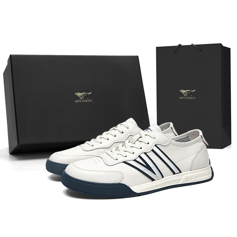 

Обувь для скейтбординга мужская SEPTWOLVES, White Blue (Standard Leather Shoe Size)