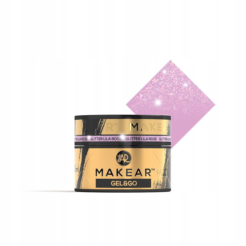 Makear, Gel&go, наращивающий гель для ногтей, Gg24 Glitter Lila Rose, 15 мл — фото 2