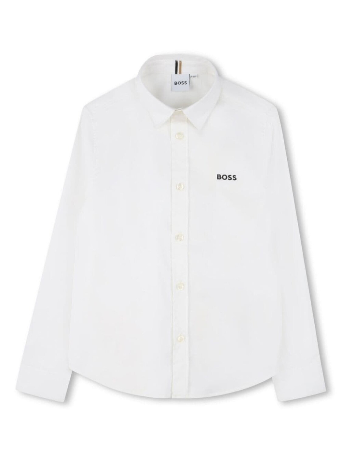 

BOSS Kidswear рубашка с вышитым логотипом, белый