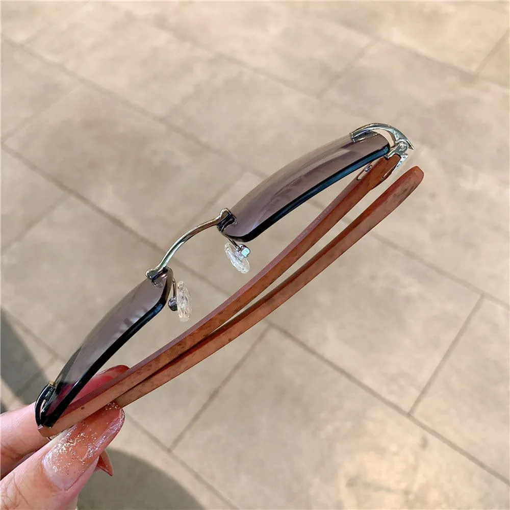 

Модные солнцезащитные очки без оправы для женщин, винтажные прямоугольные солнцезащитные очки для мужчин, женские очки без оправы, SUN4673 Generic, C1gold-black