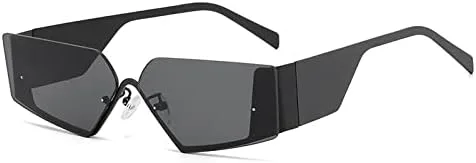 

Солнцезащитные очки в форме «кошачий глаз» с металлической оправой и широкими дужками, винтажные, с защитой от ультрафиолета UV400, для женщин и мужчин MTZJH, Black