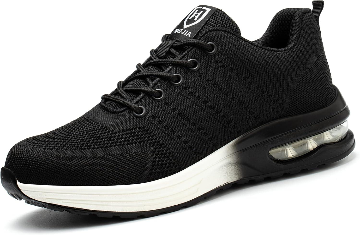 

Защитные ботинки с стальным носком для мужчин и женщин, дышащие кроссовки, легкие, удобные, противоскользящие, модные кроссовки с воздушной подушкой, строительные и промышленные ботинки Aoikoy, белый/черный