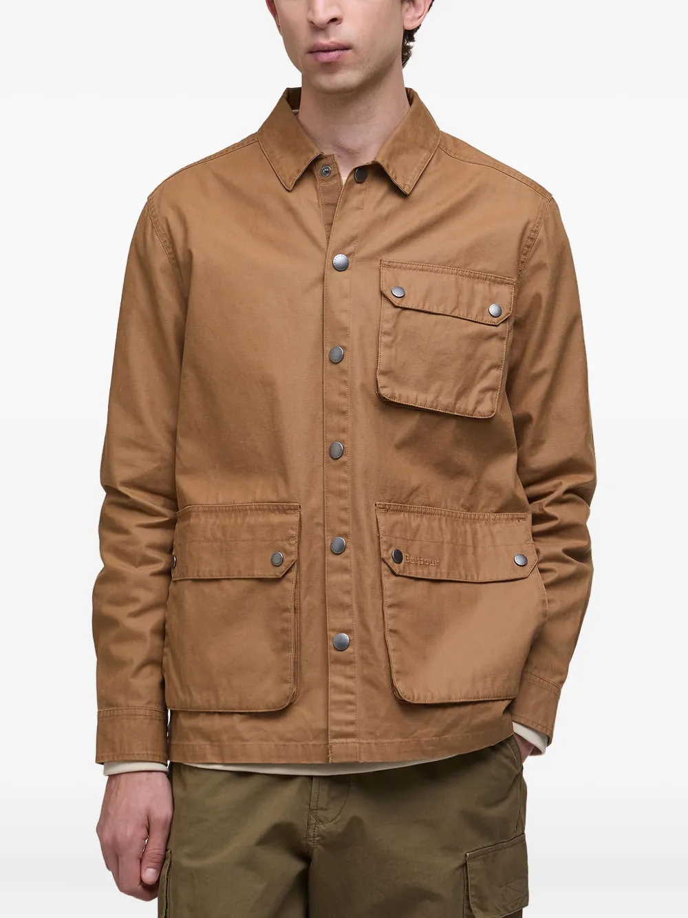 

Рубашка-оверсайз с многими карманами на пуговицах Barbour, коричневый