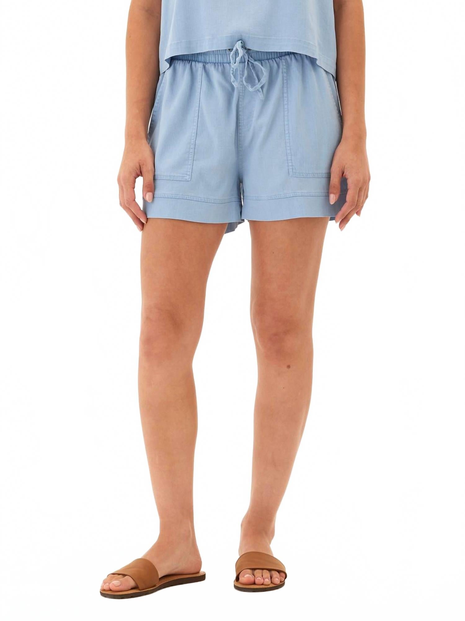 

Шорты Makayla Stretch Chambray светлого оттенка Threads 4 Thought, светлый оттенок