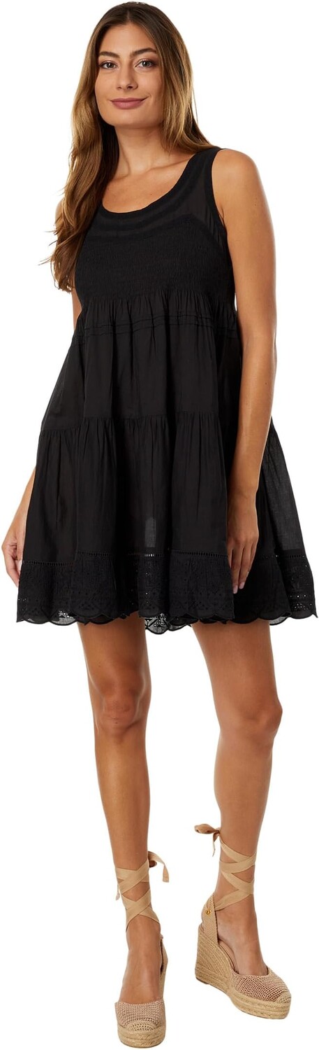 

Платье Lucky Brand Embroidered Tiered Mini Dress, цвет Meteorite