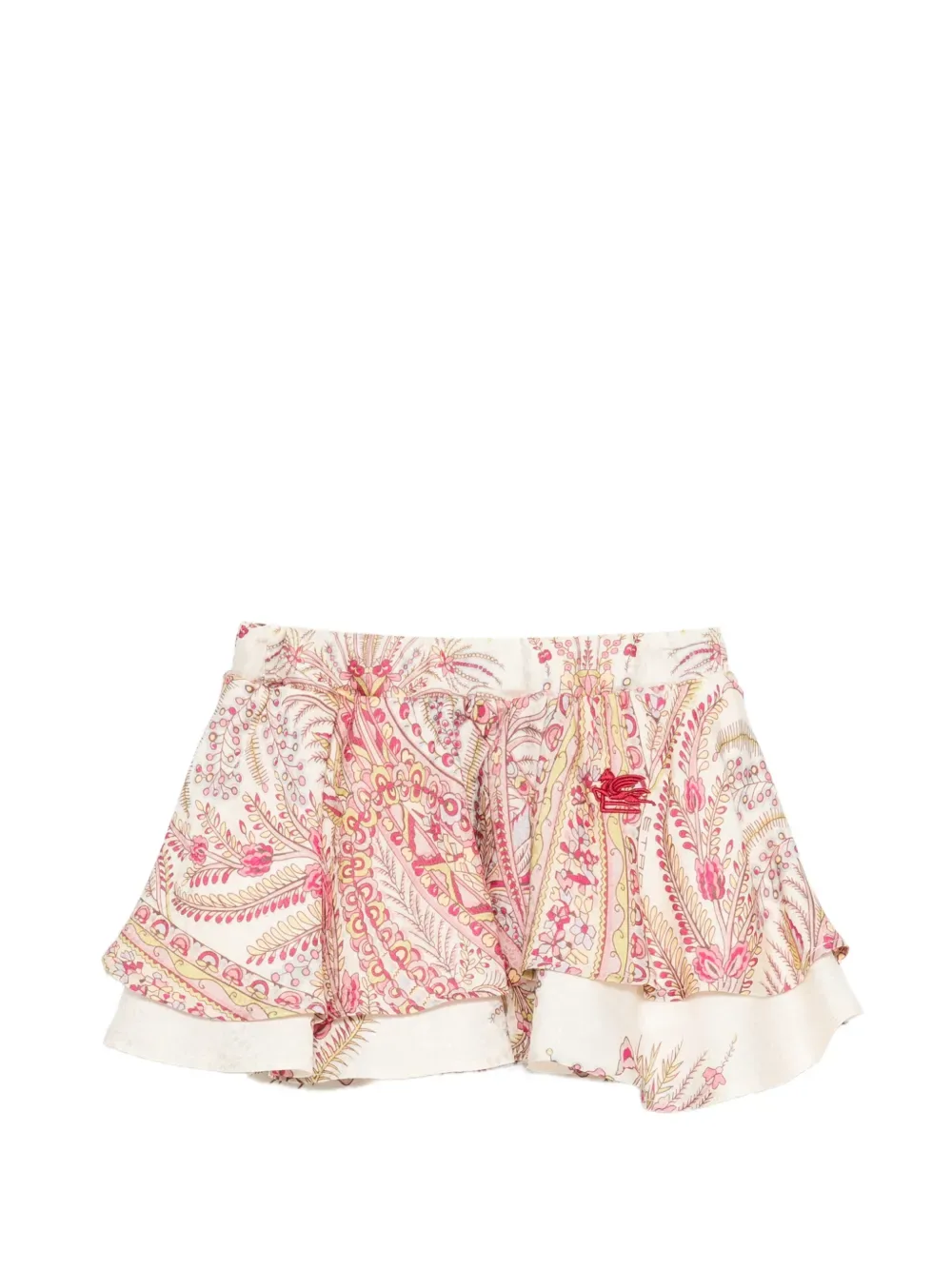 Юбка с рюшами и принтом "пейсли" ETRO KIDS, бежевый