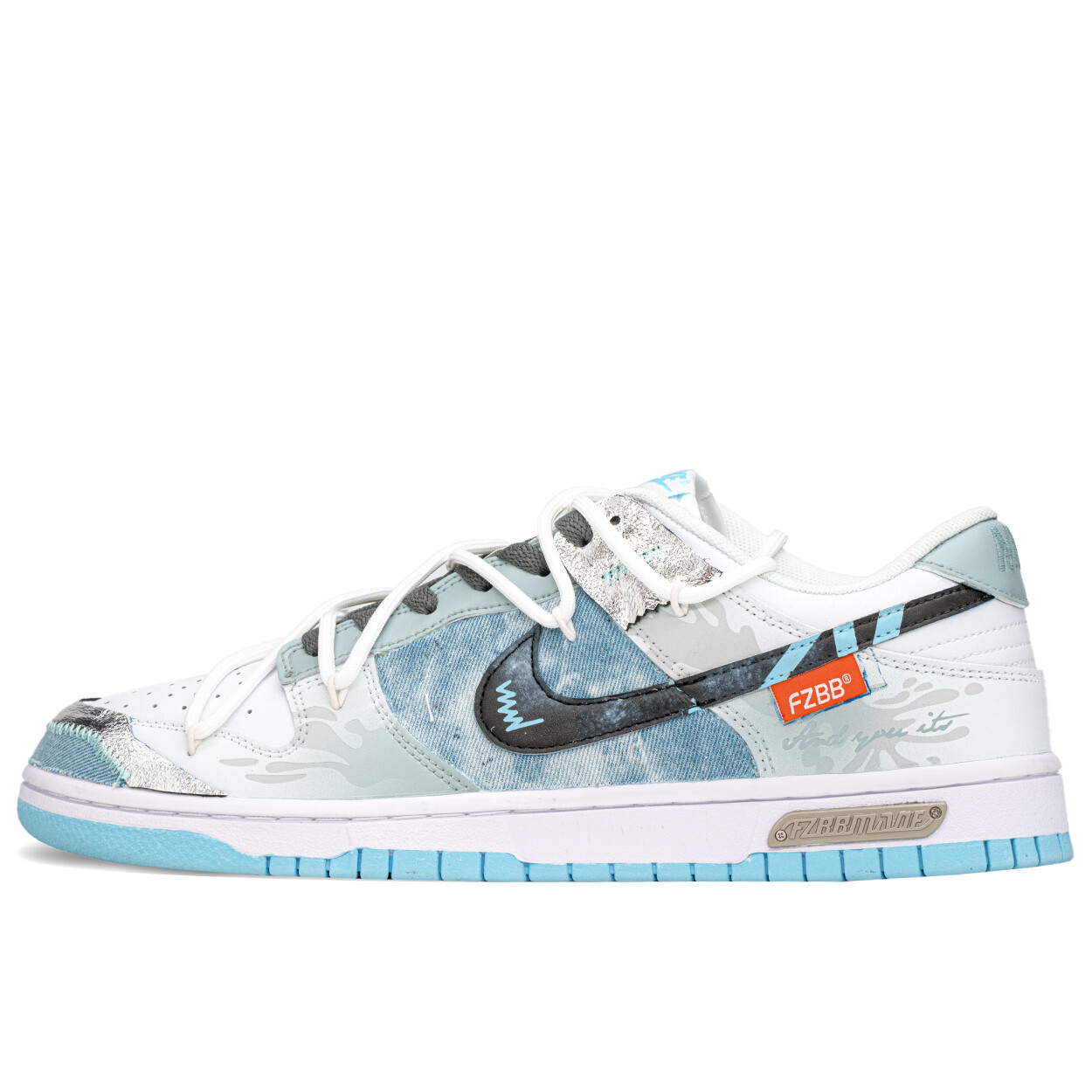 

Кроссовки Nike Dunk Skateboarding Shoes Men Low-top Gray/Blue, серый/синий