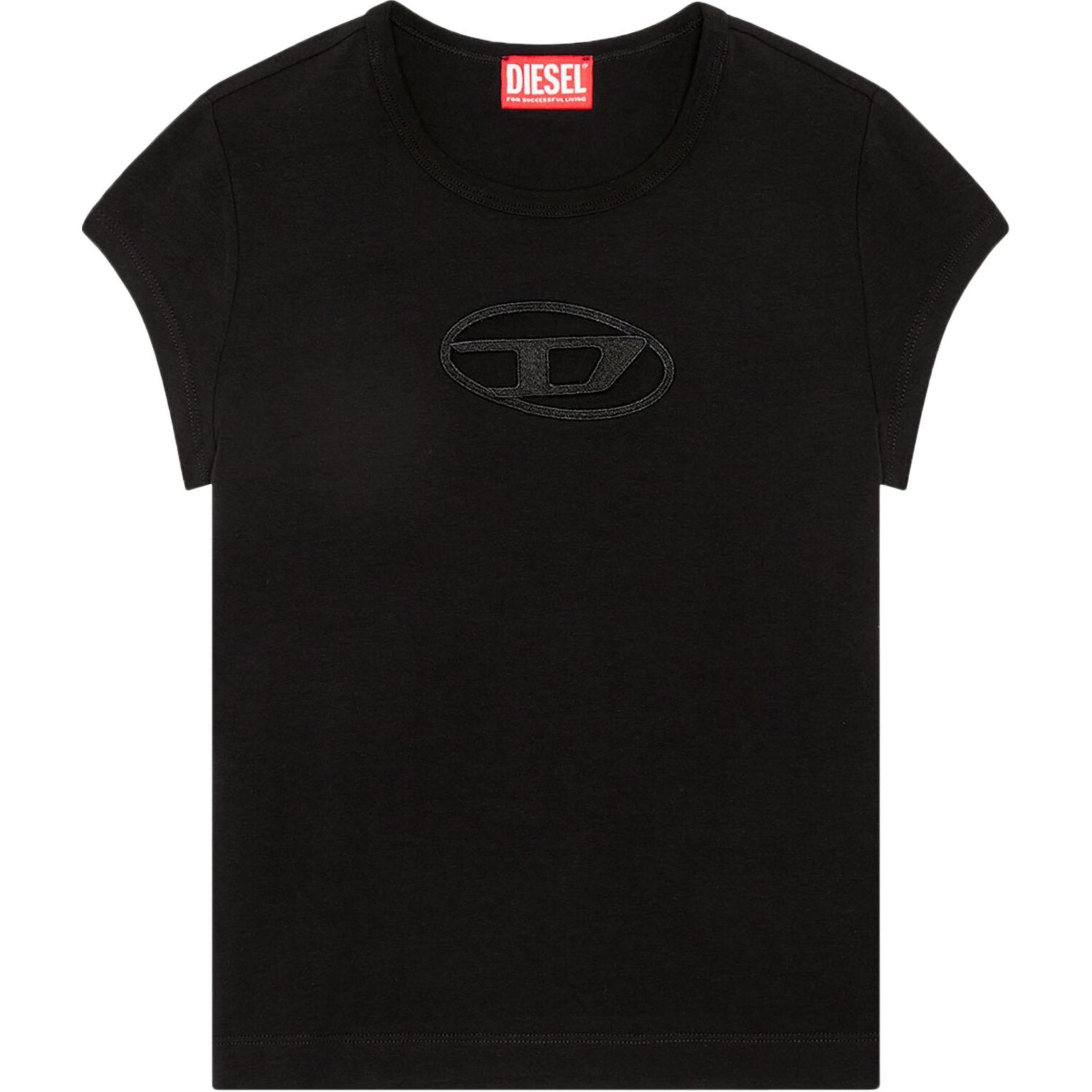 

Футболка Angie с вырезом и логотипом DIESEL, черный