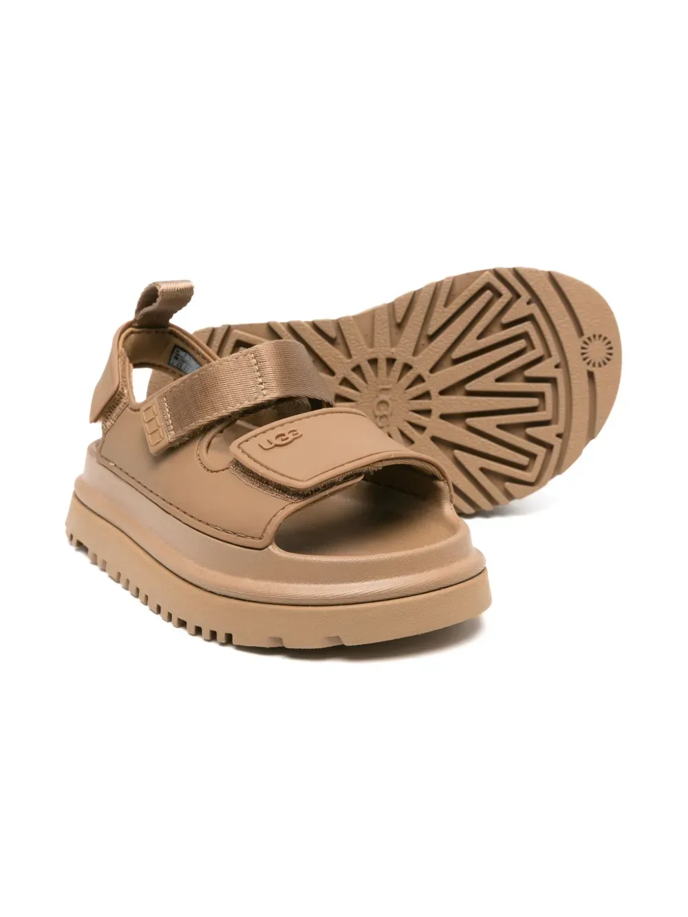 Сандалии GoldenGlow на липучках UGG Kids, коричневый — фото 2