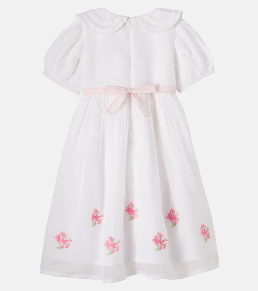 Платье с вышивкой в виде роз Bebe Organic, белый — фото 2