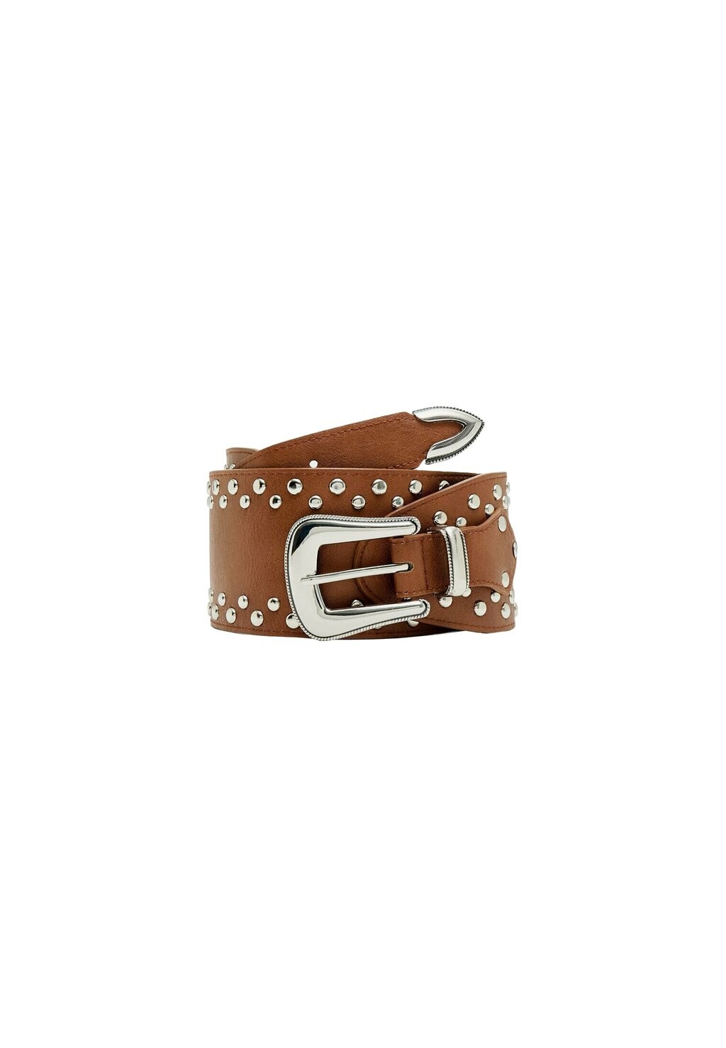 

Пояс WIDE STUDDED Stradivarius, коричневый