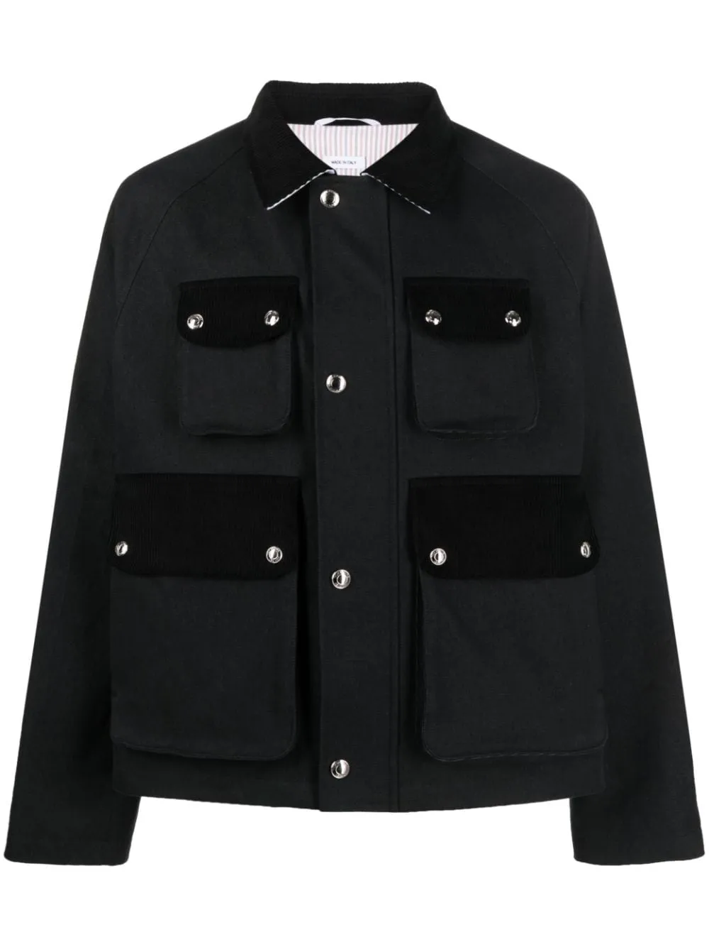 

Укороченная куртка с карманами THOM BROWNE, черный
