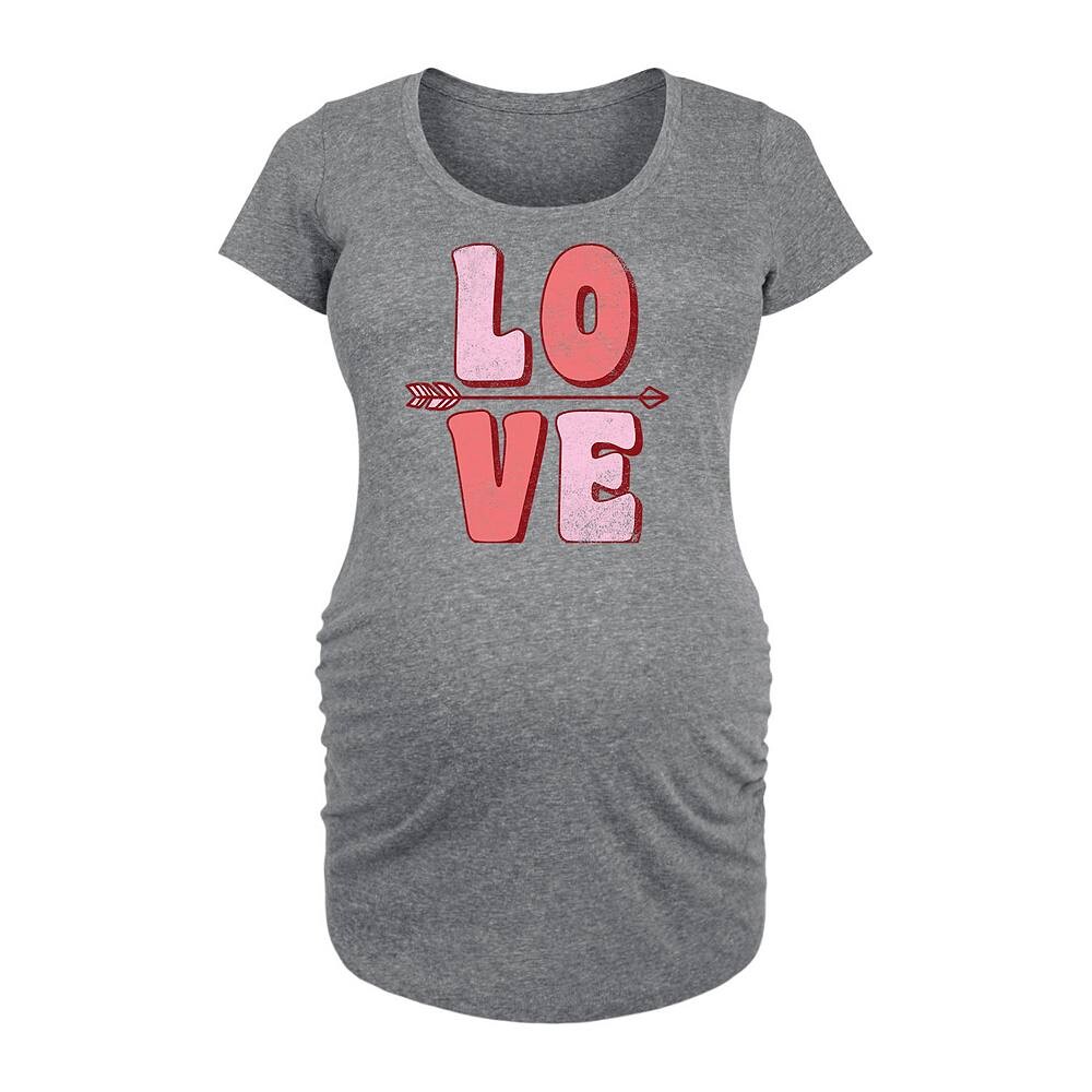 

Футболка для беременных с рисунком Love And Arrow в стиле ретро Licensed Character, цвет Heather Gray
