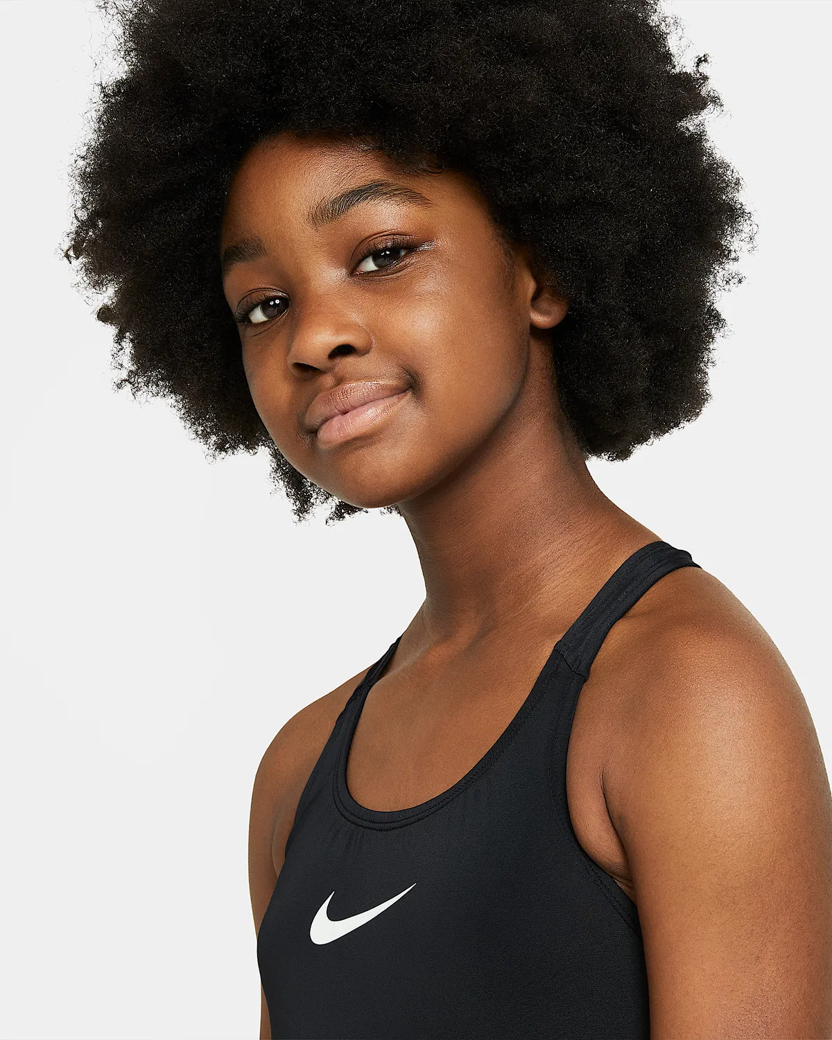 Детский (девочки) слитный купальник Nike Swim Effortless Essential на бретелях-гонках, Black — фото 3