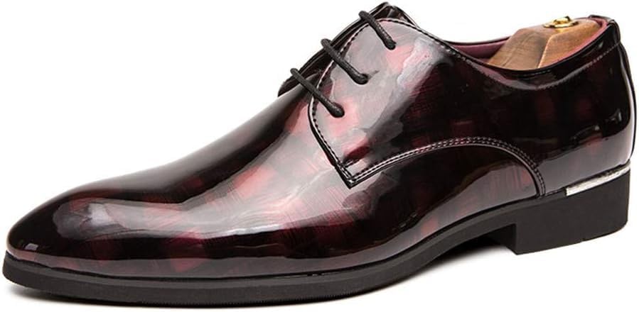 

Мужские повседневные кожаные оксфорды для работы и бизнеса, повседневная обувь для вождения, прогулок, модные лодочные туфли из лакированной кожи Asifn, красный