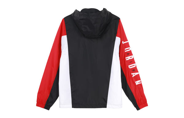 Куртка Men's Air Jordan Windproof Casual Sports Colorblock Hooded Training Logo Woven Jacket Autumn Black, мультиколор — фото 2