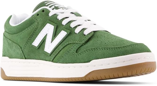 Детские кроссовки New Balance 480 V1 на шнуровке для мальчиков, белый/зеленый — фото 4