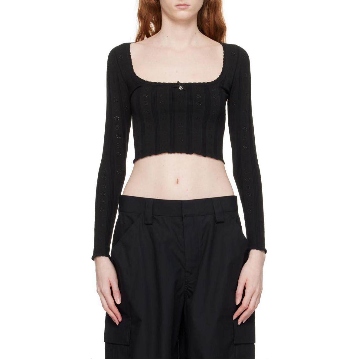Футболка классическая женская черная Alexander Wang — фото 4