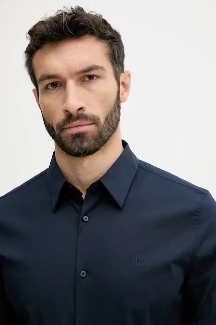 Рубашка из хлопка Calvin Klein, синий — фото 4