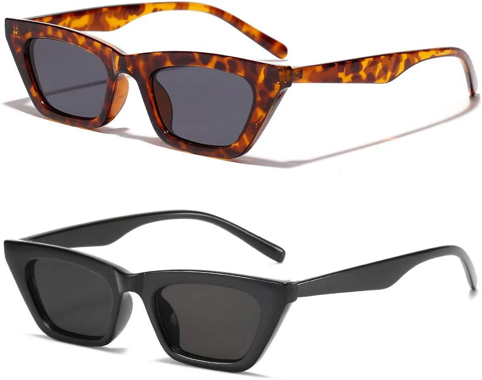 

Солнцезащитные очки BOJOD Square Cat Eye для женщин, модные винтажные солнцезащитные очки в форме «кошачьих глаз», черные, Style 2：black+tortoise Frame Gray Lens